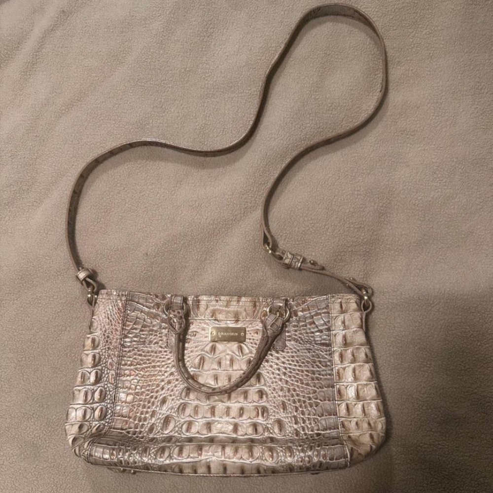 Brahmin Mini Arno Eclipse Melbourne Croc Leather Satchel